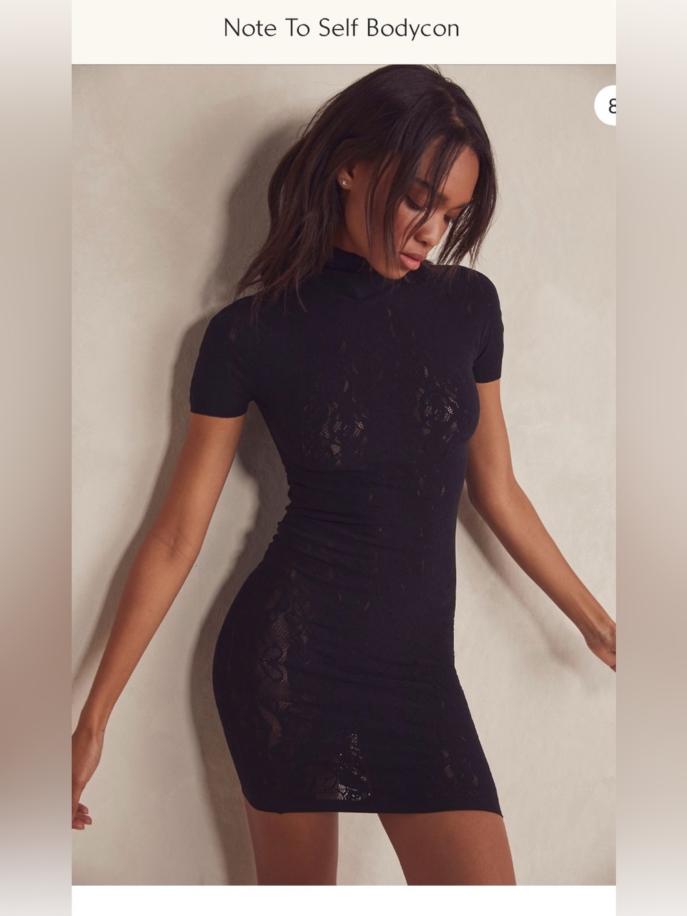 Free People Intimately Note To Self Black Bodycon Mini Dress M/L